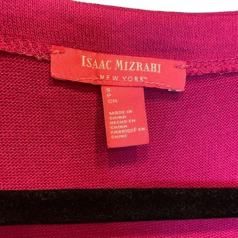 Isaac Mizrahi New York Fuchsia Red V-Neck Sweater Small - Picture 3 of 6